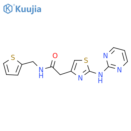 2-{2-(pyrimidin-2-yl)amino-1,3-thiazol-4-yl}-N-(thiophen-2-yl)methylacetamide structure