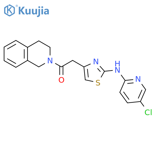 2-{2-(5-chloropyridin-2-yl)amino-1,3-thiazol-4-yl}-1-(1,2,3,4-tetrahydroisoquinolin-2-yl)ethan-1-one structure