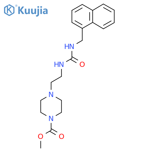 methyl 4-2-({(naphthalen-1-yl)methylcarbamoyl}amino)ethylpiperazine-1-carboxylate structure