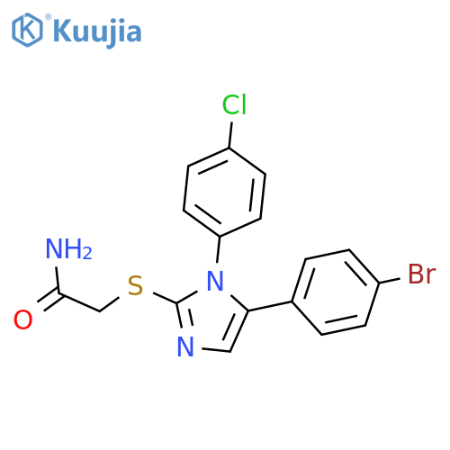2-{[5-(4-bromophenyl)-1-(4-chlorophenyl)-1H-imidazol-2-yl]sulfanyl}acetamide structure