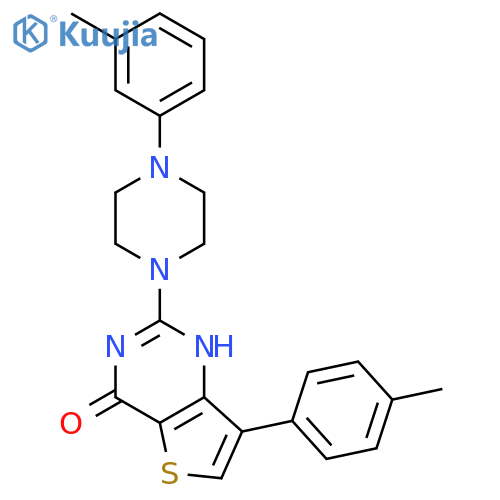 7-(4-methylphenyl)-2-[4-(3-methylphenyl)piperazin-1-yl]-3H,4H-thieno[3,2-d]pyrimidin-4-one structure