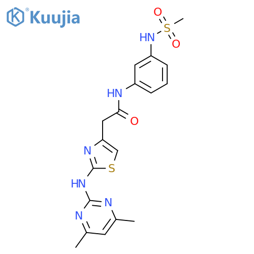 2-{2-(4,6-dimethylpyrimidin-2-yl)amino-1,3-thiazol-4-yl}-N-(3-methanesulfonamidophenyl)acetamide structure