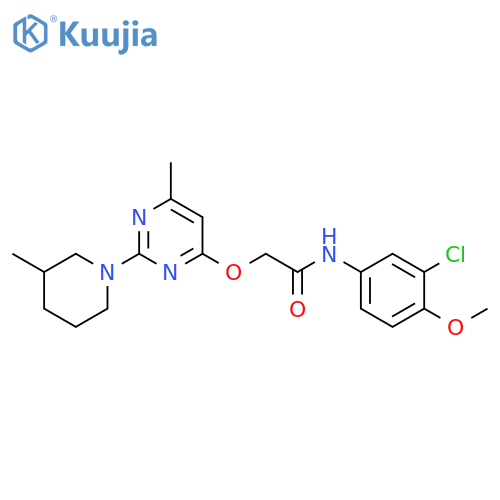 N-(3-chloro-4-methoxyphenyl)-2-{[6-methyl-2-(3-methylpiperidin-1-yl)pyrimidin-4-yl]oxy}acetamide structure
