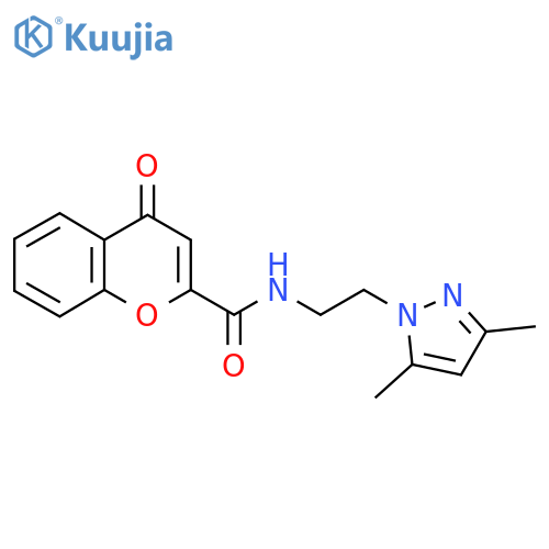 N-2-(3,5-dimethyl-1H-pyrazol-1-yl)ethyl-4-oxo-4H-chromene-2-carboxamide structure
