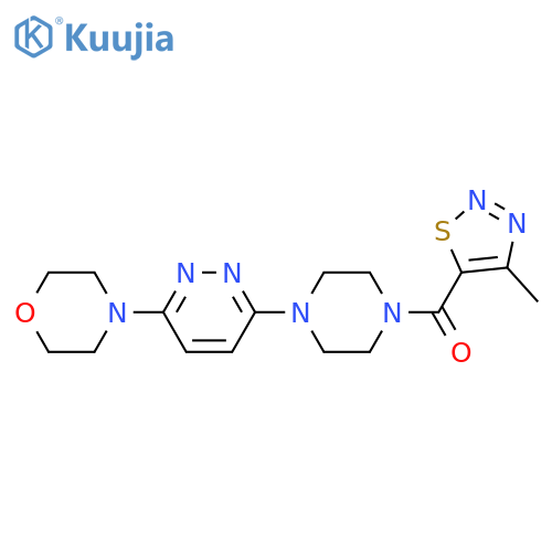 4-{6-[4-(4-methyl-1,2,3-thiadiazole-5-carbonyl)piperazin-1-yl]pyridazin-3-yl}morpholine structure