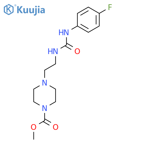 methyl 4-(2-{(4-fluorophenyl)carbamoylamino}ethyl)piperazine-1-carboxylate structure