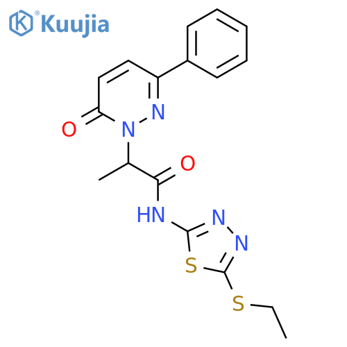 N-5-(ethylsulfanyl)-1,3,4-thiadiazol-2-yl-2-(6-oxo-3-phenyl-1,6-dihydropyridazin-1-yl)propanamide structure