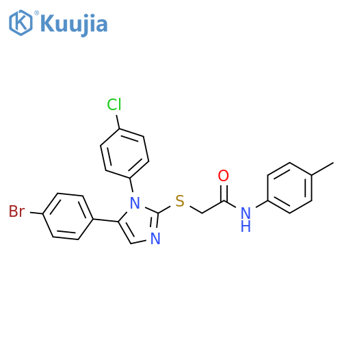 2-{[5-(4-bromophenyl)-1-(4-chlorophenyl)-1H-imidazol-2-yl]sulfanyl}-N-(4-methylphenyl)acetamide structure