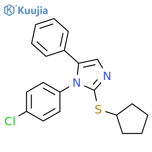 1-(4-chlorophenyl)-2-(cyclopentylsulfanyl)-5-phenyl-1H-imidazole structure