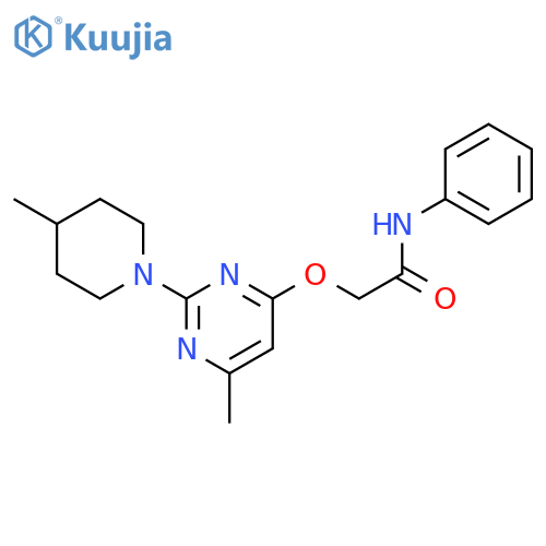 2-{[6-methyl-2-(4-methylpiperidin-1-yl)pyrimidin-4-yl]oxy}-N-phenylacetamide structure