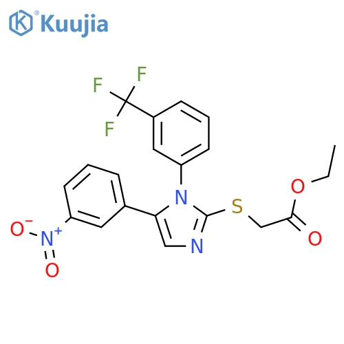 ethyl 2-{[5-(3-nitrophenyl)-1-[3-(trifluoromethyl)phenyl]-1H-imidazol-2-yl]sulfanyl}acetate structure