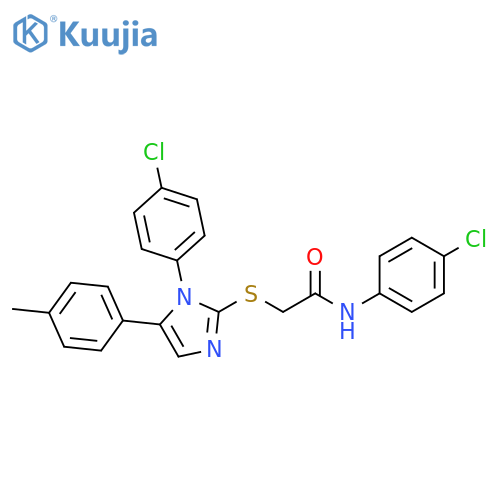 N-(4-chlorophenyl)-2-{[1-(4-chlorophenyl)-5-(4-methylphenyl)-1H-imidazol-2-yl]sulfanyl}acetamide structure