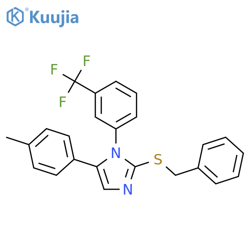 2-(benzylsulfanyl)-5-(4-methylphenyl)-1-[3-(trifluoromethyl)phenyl]-1H-imidazole structure
