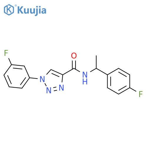 1-(3-fluorophenyl)-N-[1-(4-fluorophenyl)ethyl]-1H-1,2,3-triazole-4-carboxamide structure
