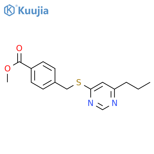 methyl 4-{(6-propylpyrimidin-4-yl)sulfanylmethyl}benzoate structure