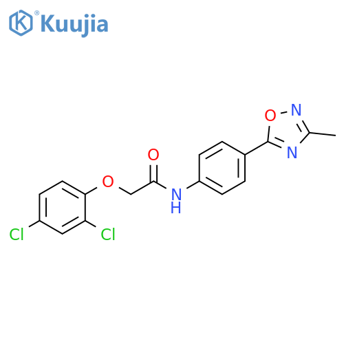 2-(2,4-dichlorophenoxy)-N-[4-(3-methyl-1,2,4-oxadiazol-5-yl)phenyl]acetamide structure