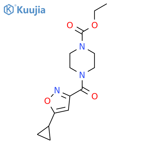 ethyl 4-(5-cyclopropyl-1,2-oxazole-3-carbonyl)piperazine-1-carboxylate structure