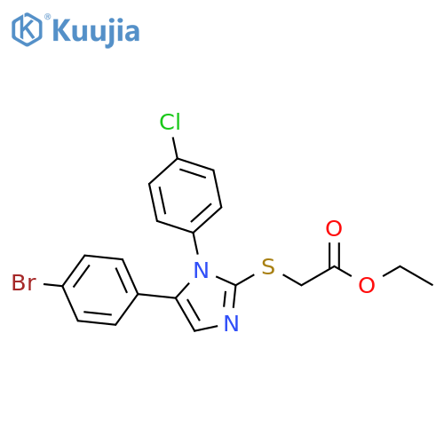 ethyl 2-{[5-(4-bromophenyl)-1-(4-chlorophenyl)-1H-imidazol-2-yl]sulfanyl}acetate structure