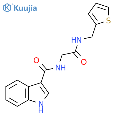 2-(1H-indol-3-yl)formamido-N-(thiophen-2-yl)methylacetamide structure