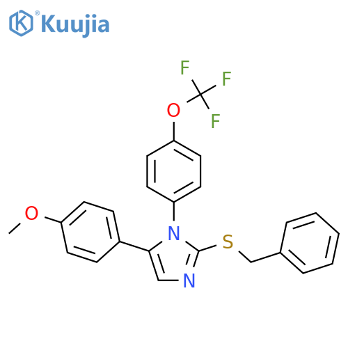 2-benzylsulfanyl-5-(4-methoxyphenyl)-1-[4-(trifluoromethoxy)phenyl]imidazole structure