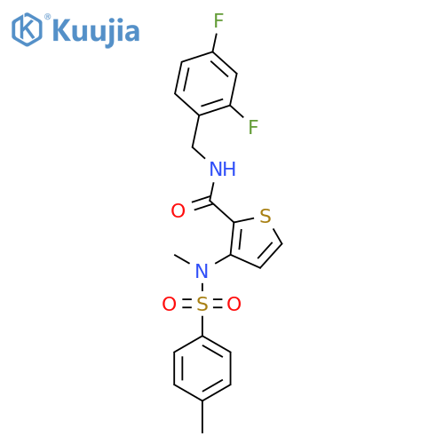 N-[(2,4-difluorophenyl)methyl]-3-(N-methyl4-methylbenzenesulfonamido)thiophene-2-carboxamide structure