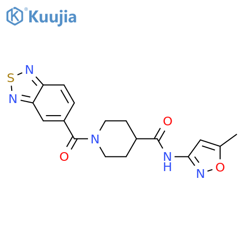1-(2,1,3-benzothiadiazole-5-carbonyl)-N-(5-methyl-1,2-oxazol-3-yl)piperidine-4-carboxamide structure