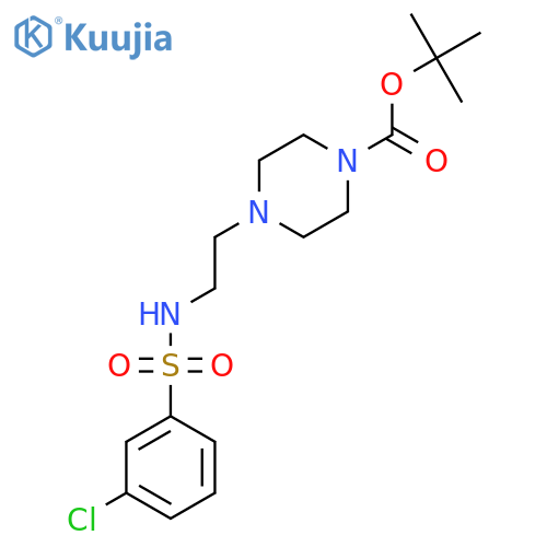 tert-butyl 4-[2-(3-chlorobenzenesulfonamido)ethyl]piperazine-1-carboxylate structure