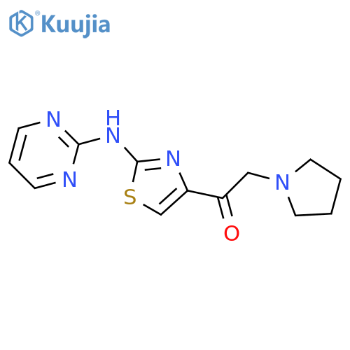 2-{2-(pyrimidin-2-yl)amino-1,3-thiazol-4-yl}-1-(pyrrolidin-1-yl)ethan-1-one structure