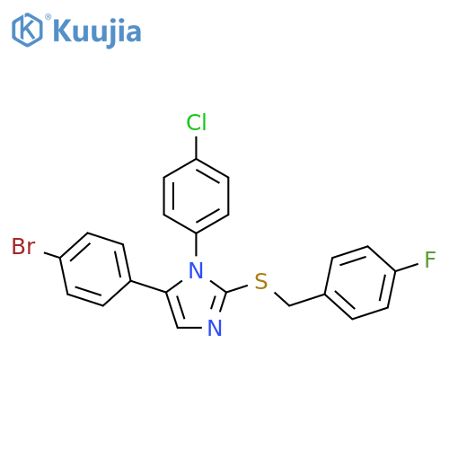 5-(4-bromophenyl)-1-(4-chlorophenyl)-2-{[(4-fluorophenyl)methyl]sulfanyl}-1H-imidazole structure