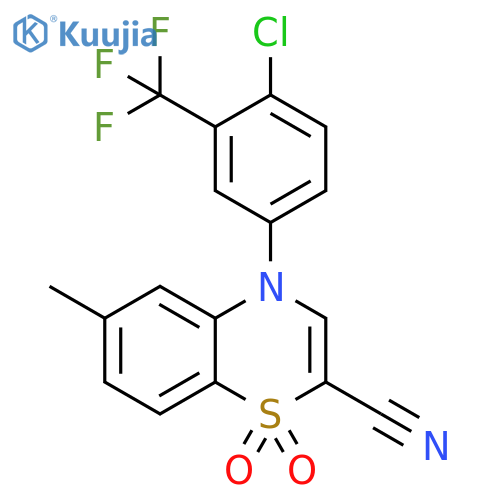 4-[4-chloro-3-(trifluoromethyl)phenyl]-6-methyl-1,1-dioxo-4H-1lambda6,4-benzothiazine-2-carbonitrile structure