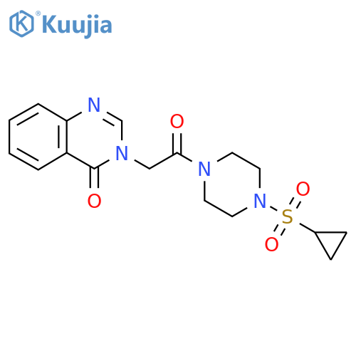 3-{2-4-(cyclopropanesulfonyl)piperazin-1-yl-2-oxoethyl}-3,4-dihydroquinazolin-4-one structure