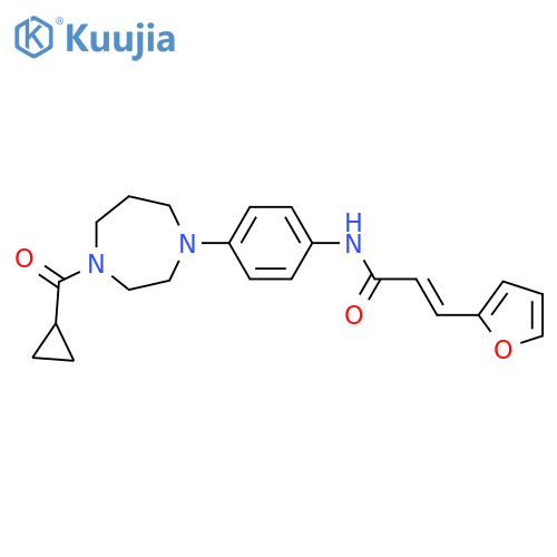 (2E)-N-[4-(4-cyclopropanecarbonyl-1,4-diazepan-1-yl)phenyl]-3-(furan-2-yl)prop-2-enamide structure