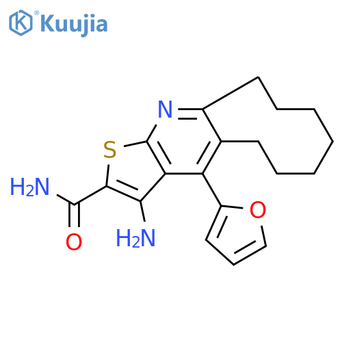 3-Amino-4-(2-furanyl)-6,7,8,9,10,11-hexahydro-5H-cyclononabthieno3,2-epyridine-2-carboxamide structure