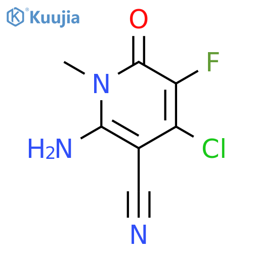 2-amino-4-chloro-5-fluoro-1-methyl-6-oxo-1,6-dihydropyridine-3-carbonitrile structure