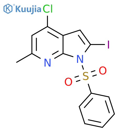 1-(Phenylsulphonyl)-4-chloro-2-iodo-6-methyl-7-azaindole structure