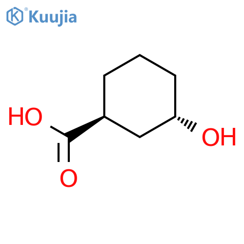 (1S,3S)-3-hydroxycyclohexane-1-carboxylic acid structure