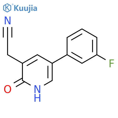 5-(3-Fluorophenyl)-2-hydroxypyridine-3-acetonitrile structure