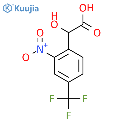2-hydroxy-2-2-nitro-4-(trifluoromethyl)phenylacetic acid structure