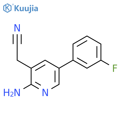 2-Amino-5-(3-fluorophenyl)pyridine-3-acetonitrile structure