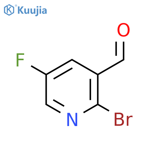 2-bromo-5-fluoropyridine-3-carbaldehyde structure