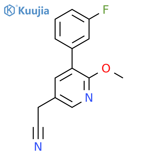 5-(3-Fluorophenyl)-6-methoxypyridine-3-acetonitrile structure