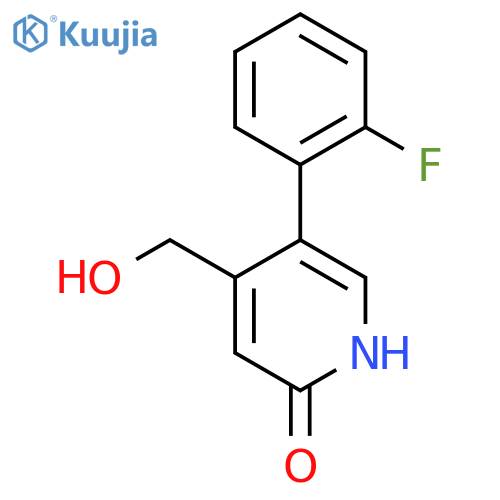 5-(2-Fluorophenyl)-2-hydroxypyridine-4-methanol structure