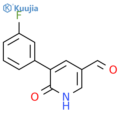 5-(3-Fluorophenyl)-6-hydroxynicotinaldehyde structure