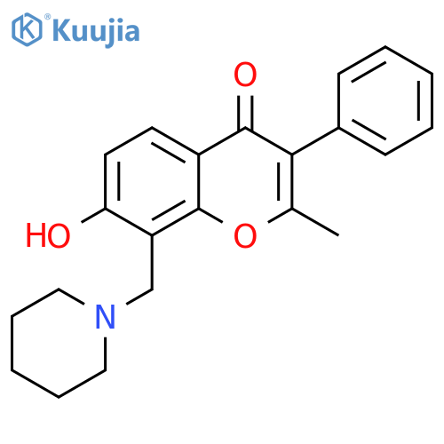 7-hydroxy-2-methyl-3-phenyl-8-[(piperidin-1-yl)methyl]-4H-chromen-4-one structure