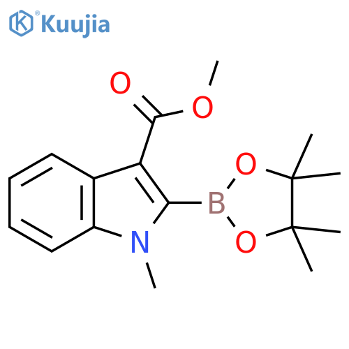methyl 1-methyl-2-(4,4,5,5-tetramethyl-1,3,2-dioxaborolan-2-yl)indole-3-carboxylate structure