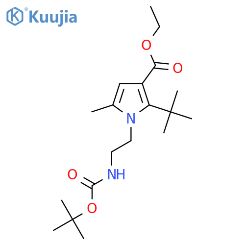 tert-Butyl 2-(2-tert-Butyl-3-ethoxycarbonyl-5-methyl-1H-pyrrol-1-yl)ethylcarbamate structure