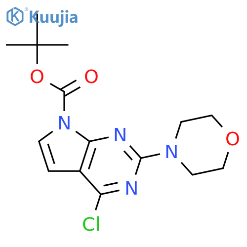 tert-Butyl 4-chloro-2-morpholino-7H-pyrrolo[2,3-d]pyrimidine-7-carboxylate structure