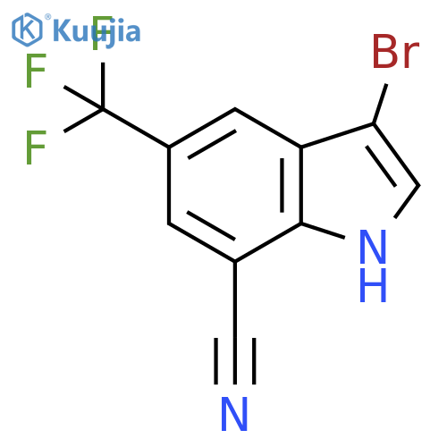 3-bromo-5-(trifluoromethyl)-1H-indole-7-carbonitrile structure