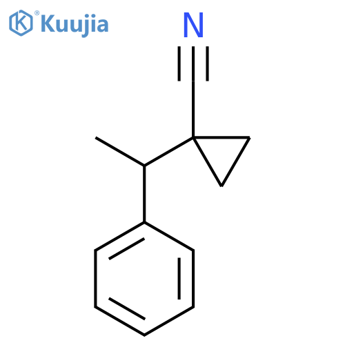 1-(1-phenylethyl)cyclopropane-1-carbonitrile structure