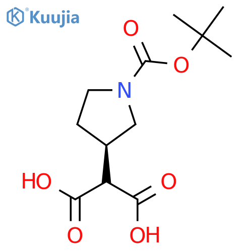 (R)-2-1-(tert-Butoxycarbonyl)pyrrolidin-3-ylmalonic Acid structure